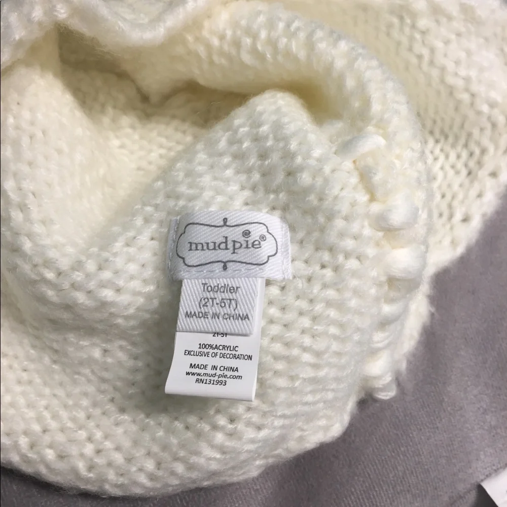 HOST PICK BNWT MUD PIE UNICORN IVORY KNIT HAT SIZE 2T-5T BOUTIQUE HAT